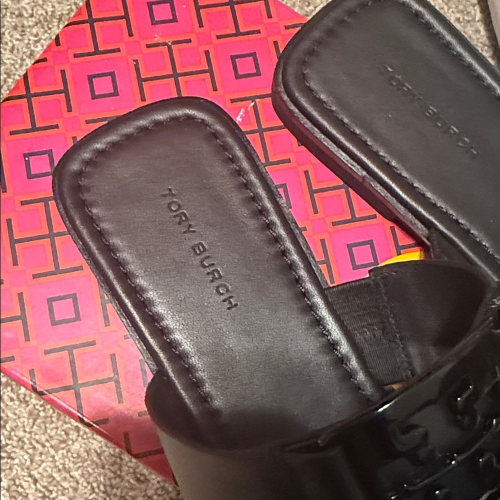 Tory Burch Black Slide Sandals - Picture 3 of 6